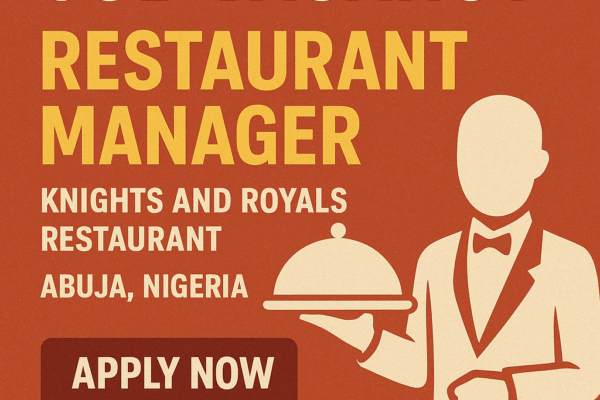 Restaurant Manager at Knights and Royals Restaurant Job Vacancy in Abuja, Nigeria