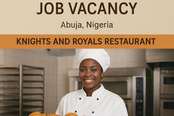 Bakery Manager Job Vacancy in Abuja, Nigeria at Knights and Royals Restaurant