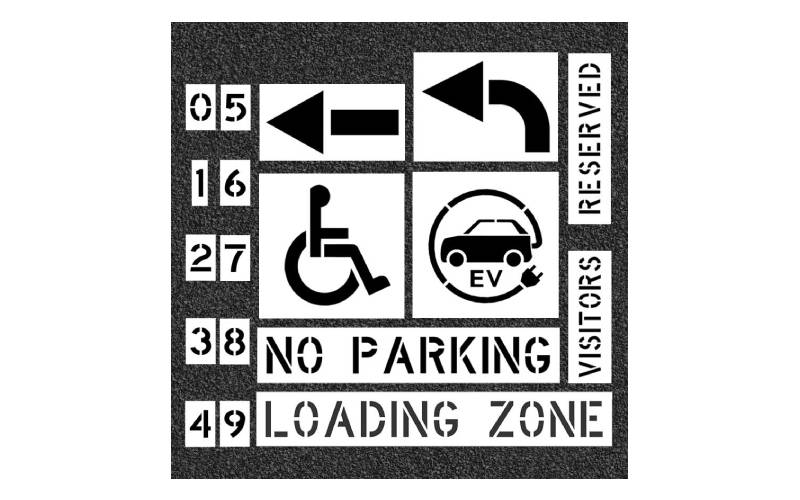 Stencils for Parking Lot