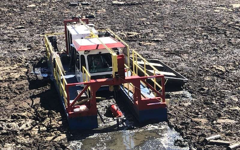 industrial pond dredging