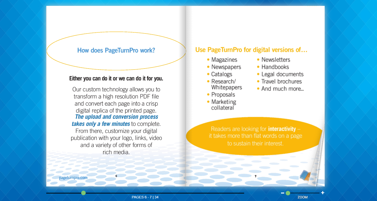 Flip pages software