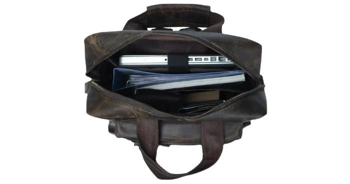 vintage leather backpack