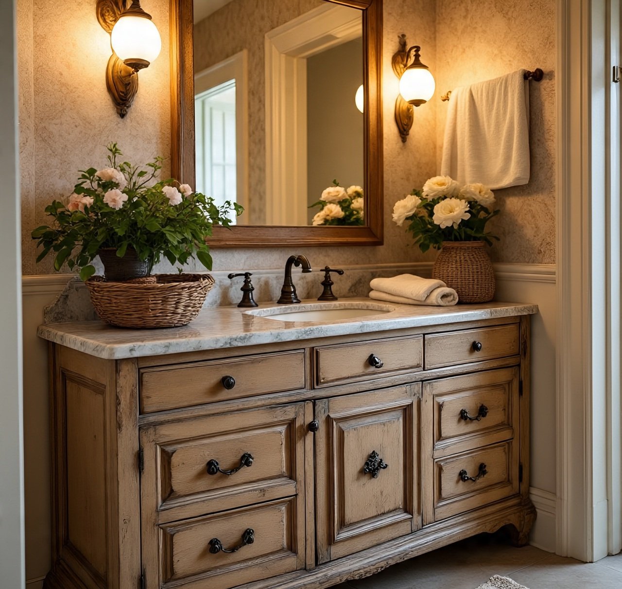 French Country Bathroom Vanities: Where Romance Meets Everyday Practicality