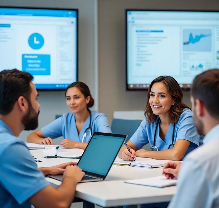 Nurses participating in Digital Training for Nursing Staff workshop