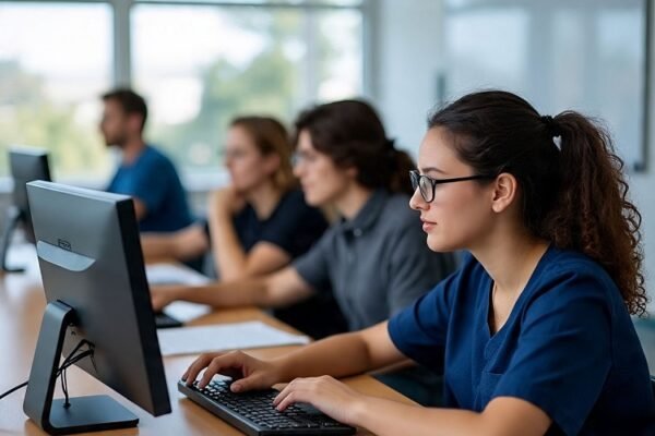 Nursing Education students accessing e-learning platforms for flexible study
