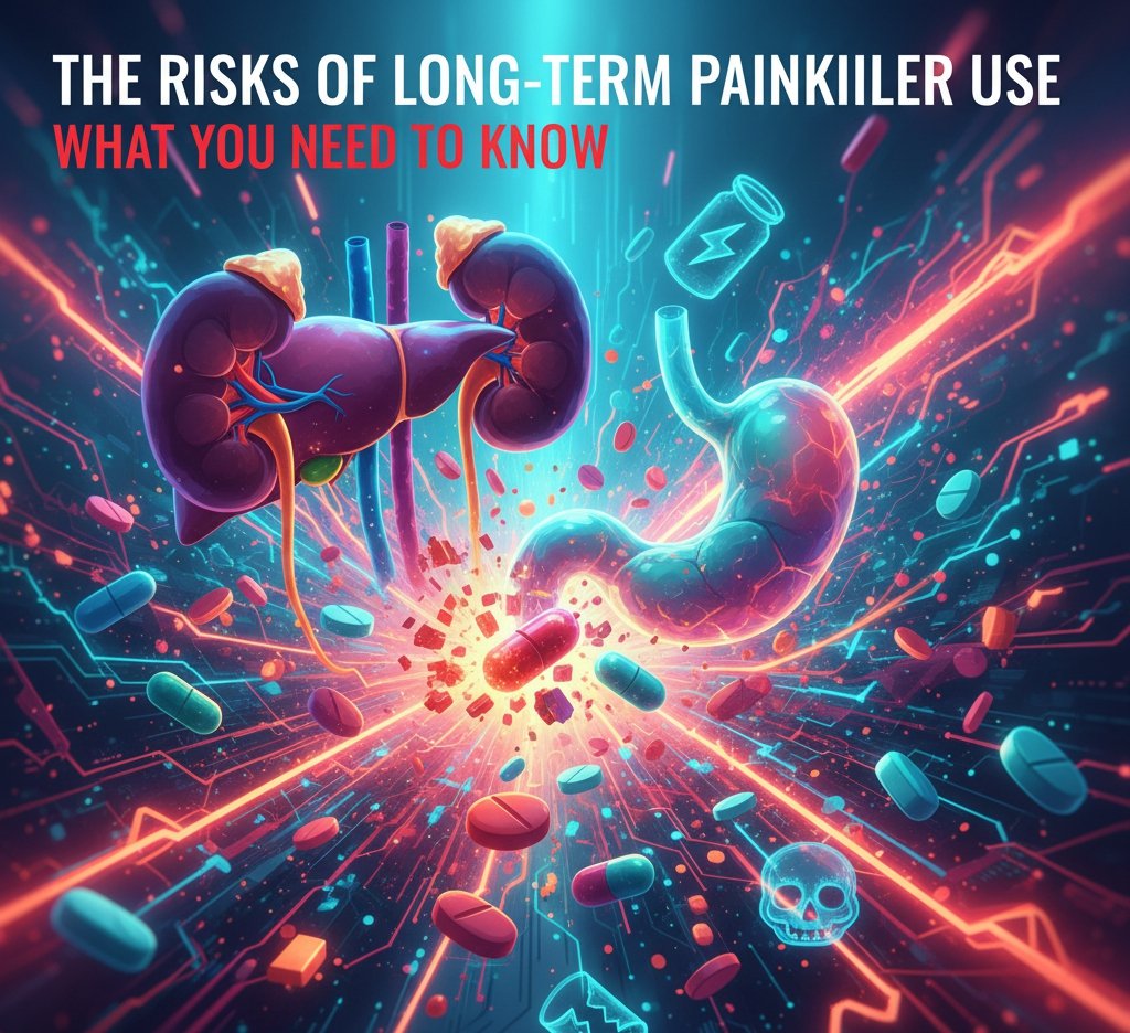 Pills calming chest pain. Medical shapes in the background