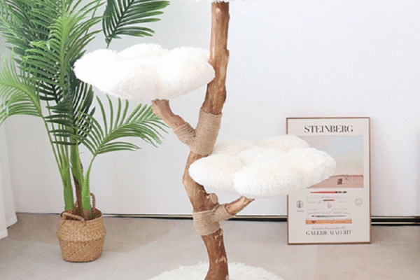 Cloud Solid Wood Cat Tree for Large Cats
