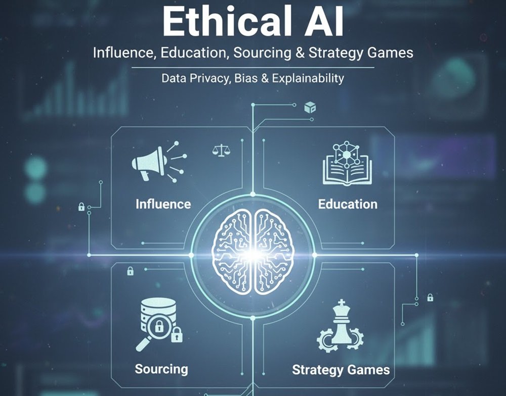 Ethical AI in Influence, Education, Sourcing & Strategy Games