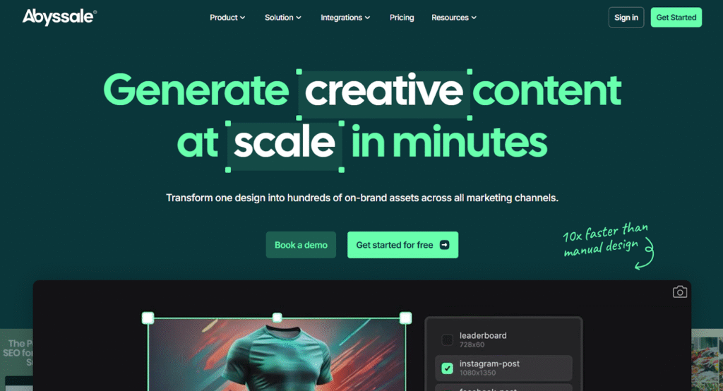 Abyssale focuses completely on banner and ad automation.