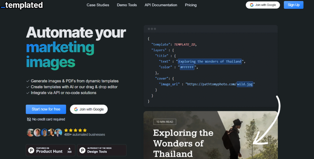 Templated has speedily gained popularity among marketers who want simplicity without compromising flexibility