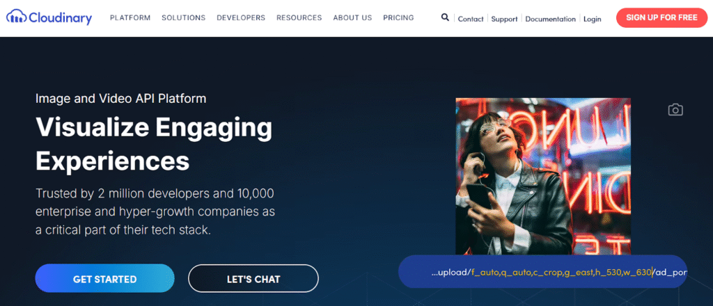 Cloudinary was mainly used to store and manage media files