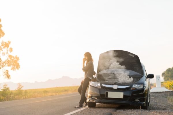 her Car Breaks Down on the Road
