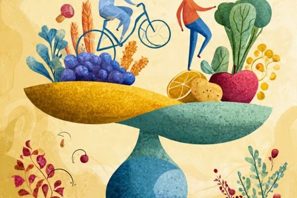 Healthy lifestyle supporting endocrine health and hormonal balance.