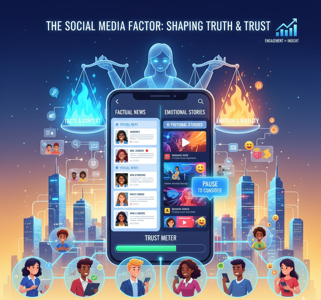 Image on the themes of truth, trust, and the journey towards a healthier online ecosystem