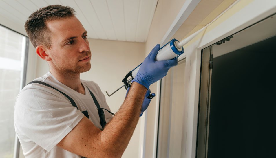 Professional caulking being applied to a Melbourne property