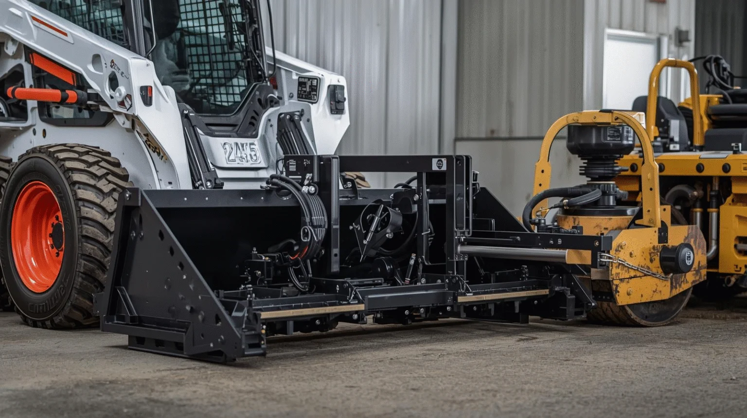 skid steer firewood splitter, skid steer plate compactor, skid steer attachments,