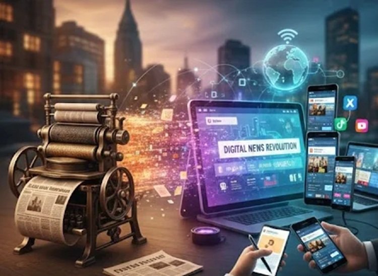 Image illustrating traditional and digital media