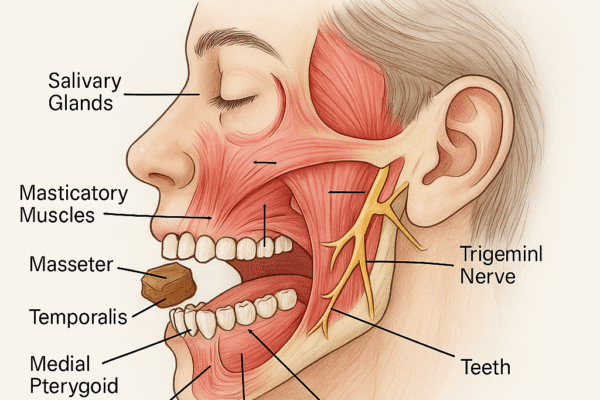 mastication process and oral structures involved in chewing