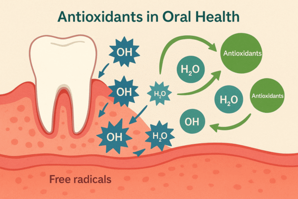 Antioxidants in Oral Health neutralizing free radicals to protect gums and teeth