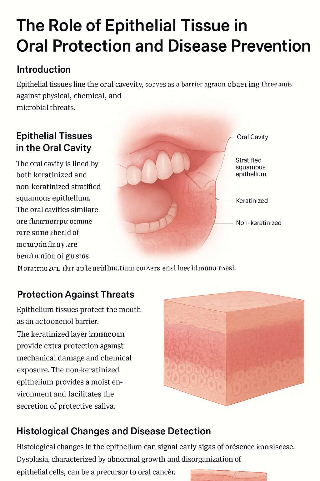 The Role of Epithelial Tissue in Oral Protection and Disease Prevention