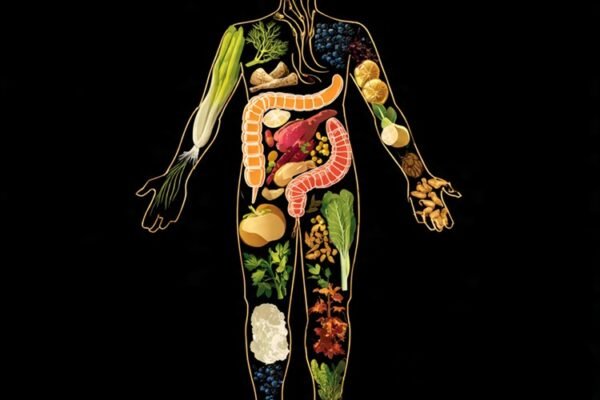 diagram of the digestive system showing nutrient absorption pathways