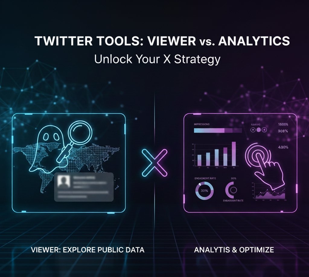 An image illustrating Twitter Viewer vs Analytics tools