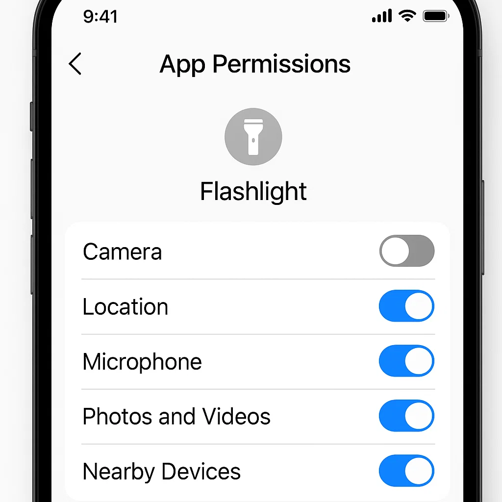 Smartphone settings screen showing app permission management options.