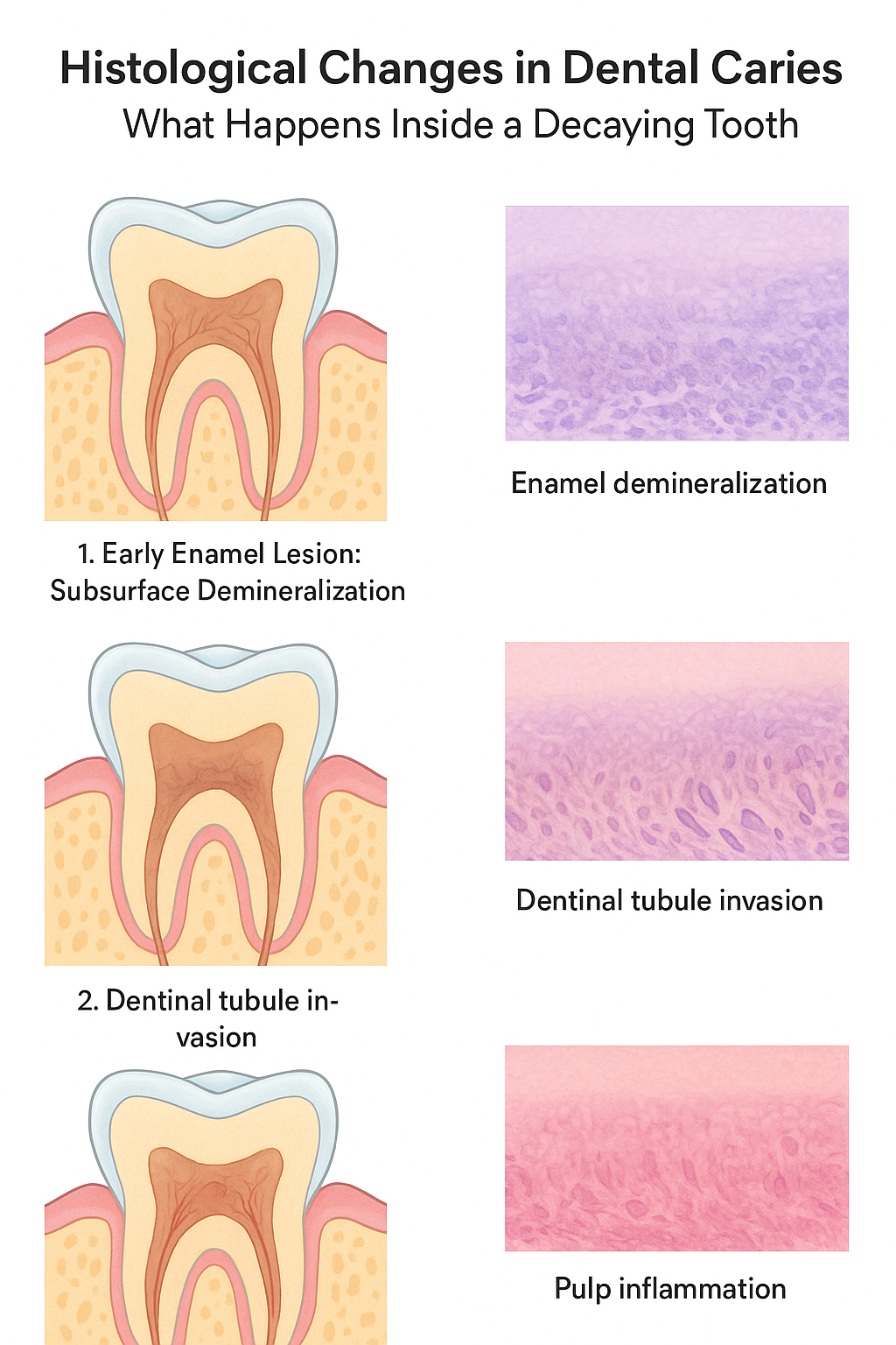 Histological Stages of Tooth Decay