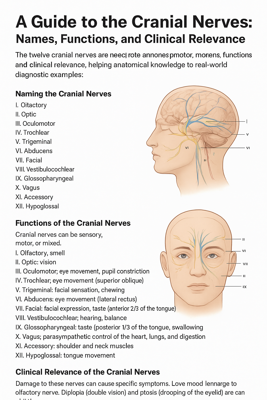 Cranial Nerves Overview and Functions