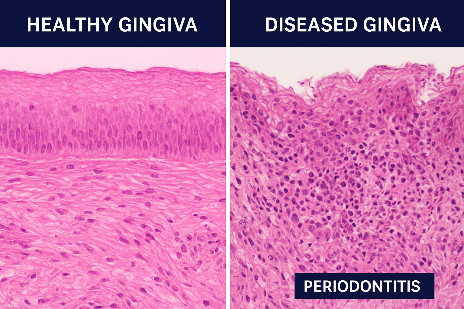Healthy vs Diseased Gingiva Comparison