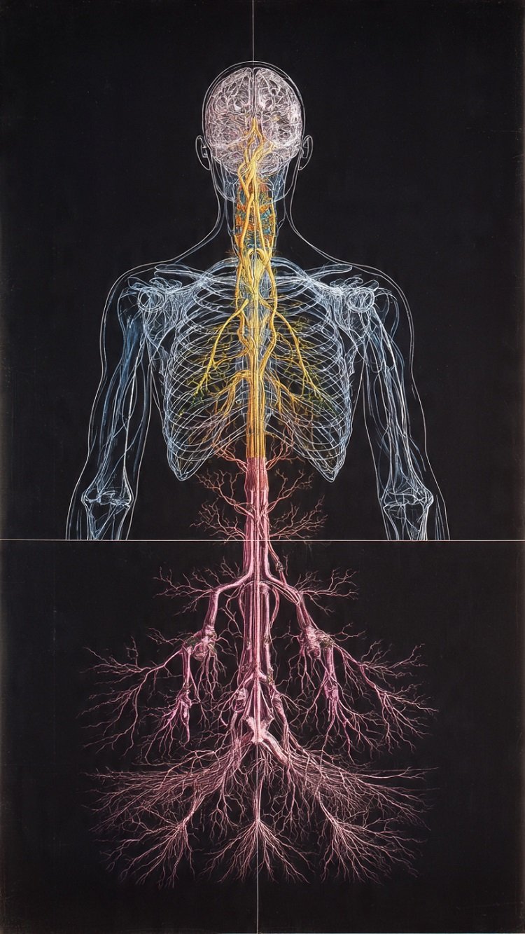 diagram showing central and peripheral nervous systems