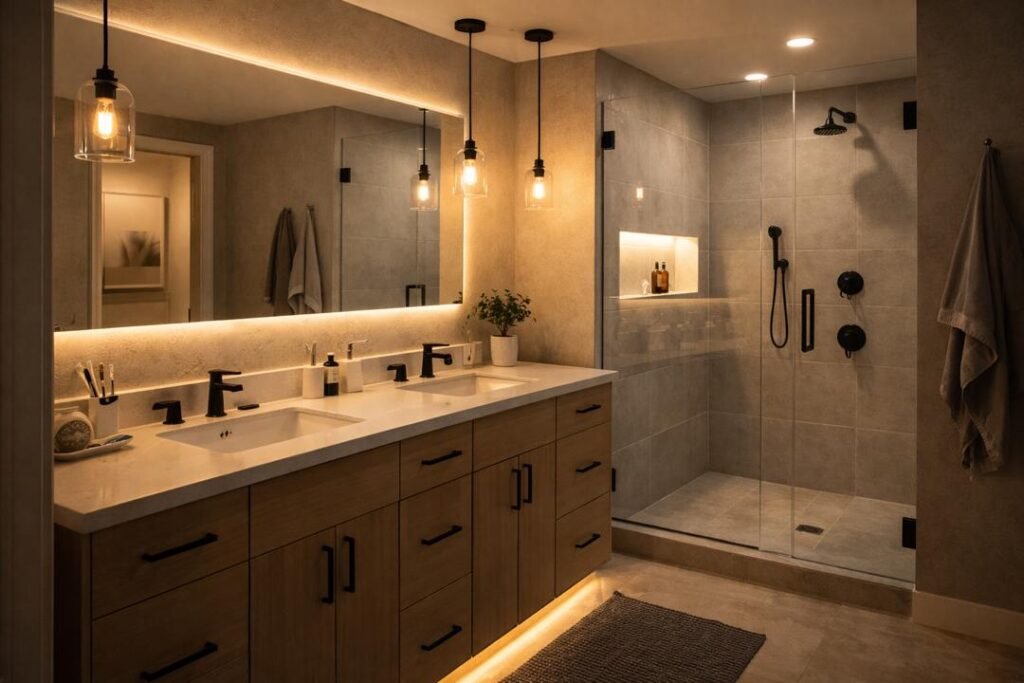 LED lighting for home enhancing bathrooms comfort and relaxation