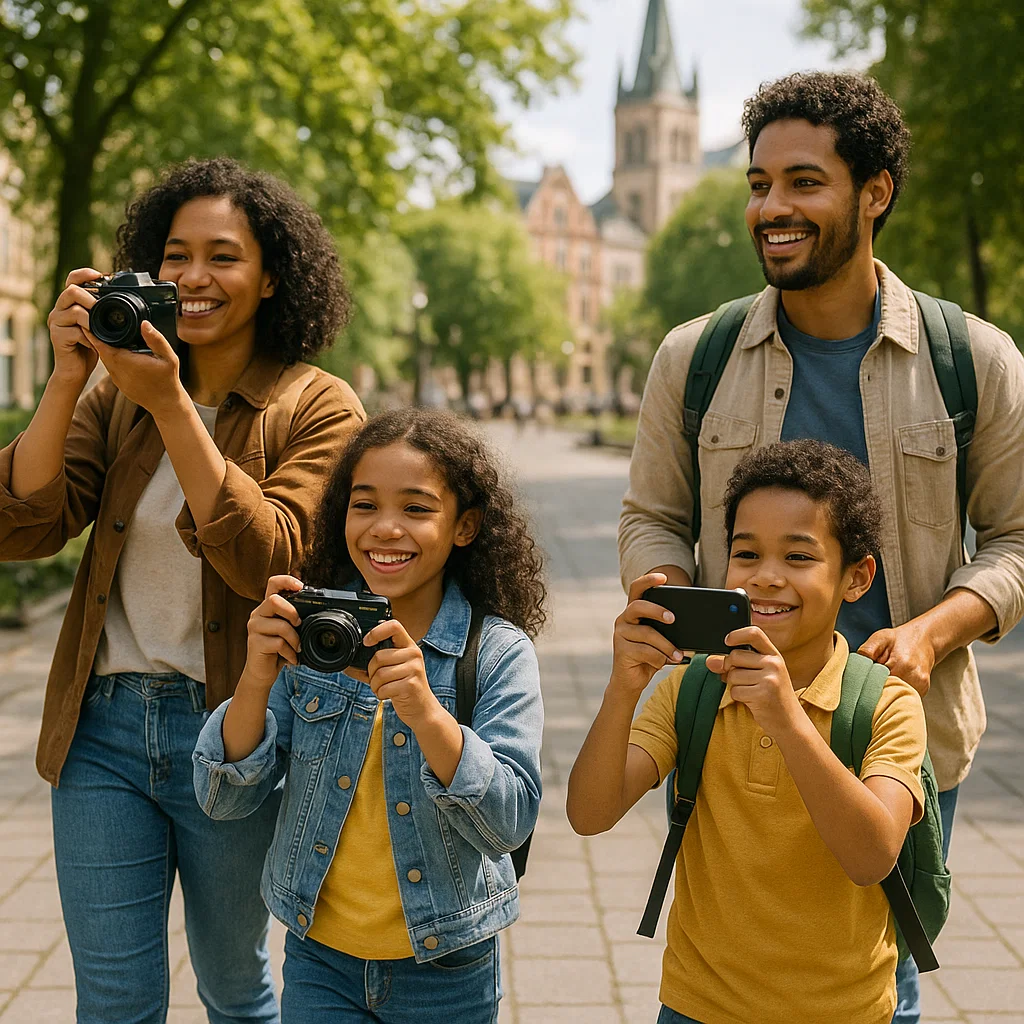 Family discovering new places and enjoying time outdoors.