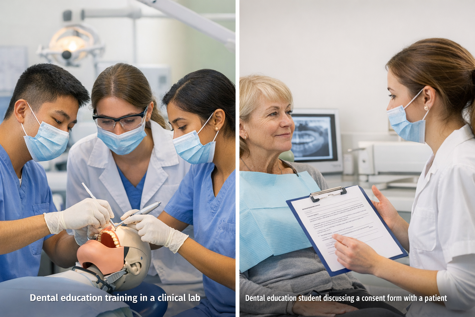 Dental students in clinical training