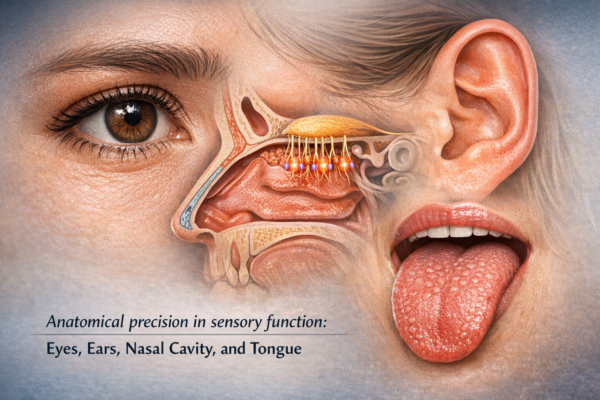 Sensory organs in anatomical detail