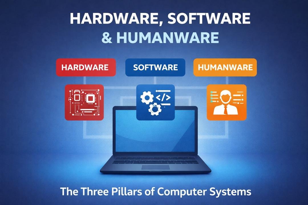 hardware, software and humanware as the three pillars of a computer system