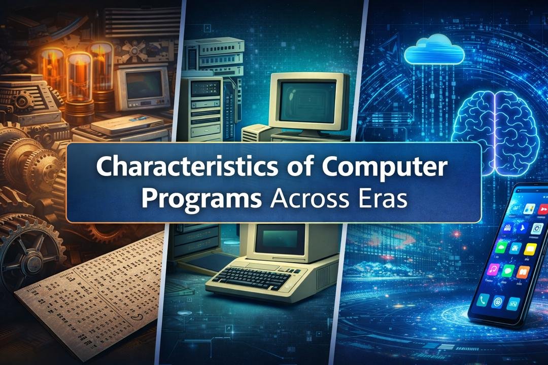 Characteristics of computer programs from early machines to modern AI systems