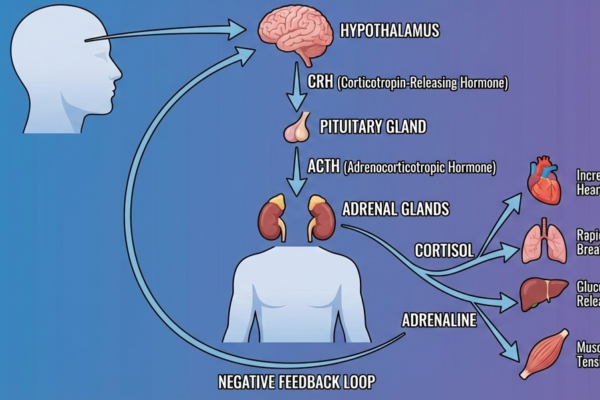 stress-related symptoms explained through HPA axis activation
