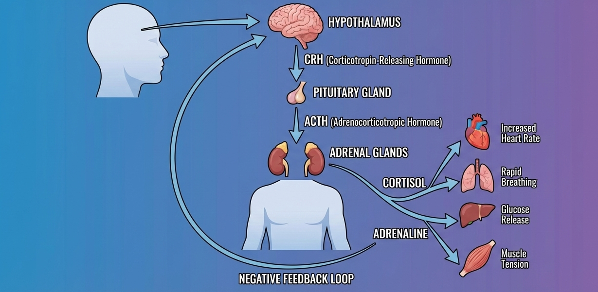 stress-related symptoms explained through HPA axis activation
