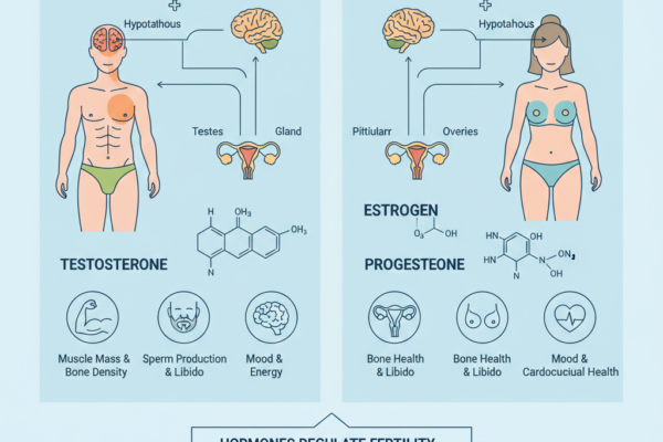 Learn how reproductive hormones regulate sexual health, fertility, and development in men and women.