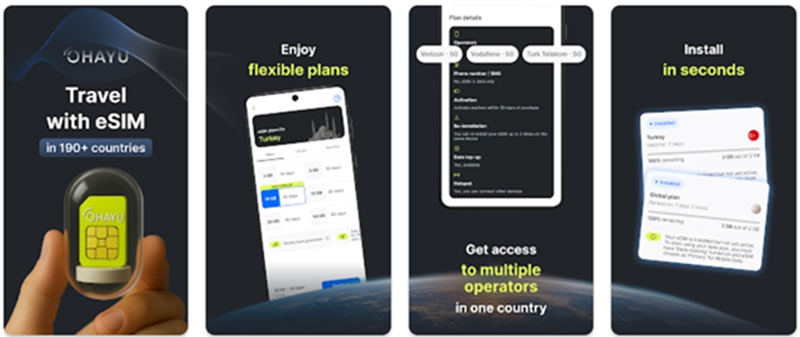 Ohayu eSIM is an international provider that offers budget-friendly travel plans for both local and global use.