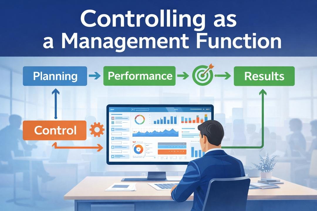 Controlling as a management function showing performance standards and corrective actions