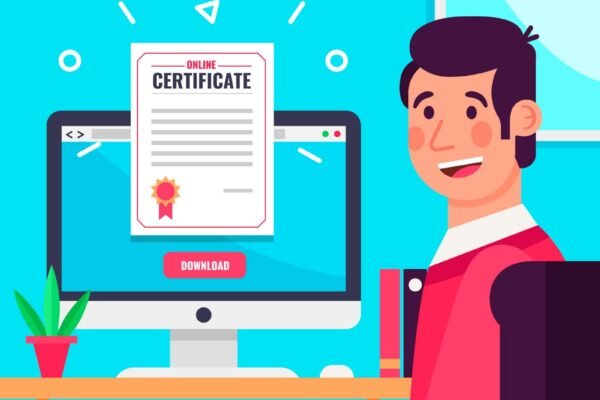 Online Certification Displayed on a Digital Screen