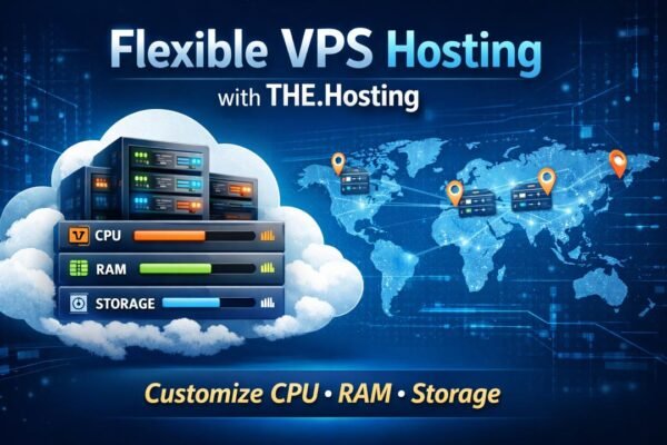 Flexible VPS hosting with THE.Hosting server customization dashboard