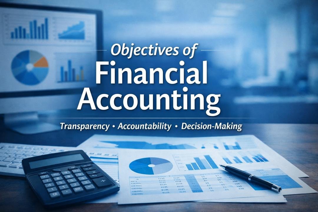 Featured image illustrating the objectives of financial accounting with financial statements and business reports