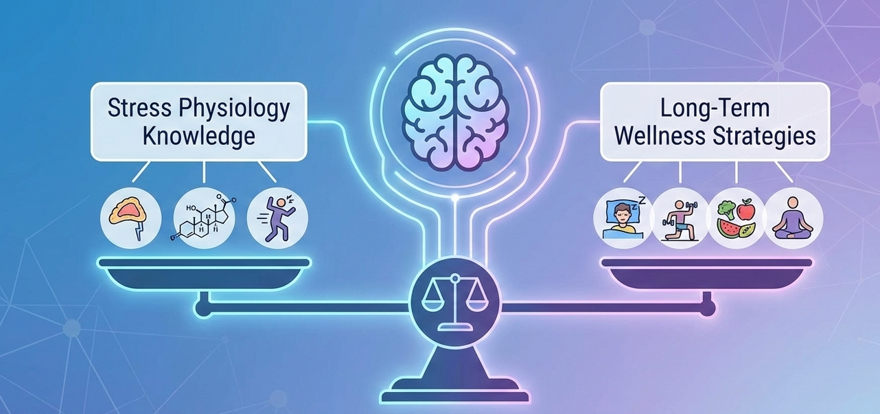 knowledge of stress physiology with long-term wellness strategies supporting nervous system balance