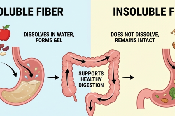 soluble and insoluble fiber supporting digestion