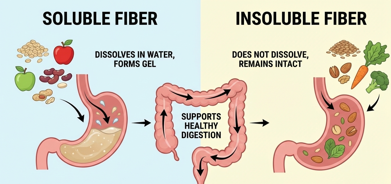 soluble and insoluble fiber supporting digestion