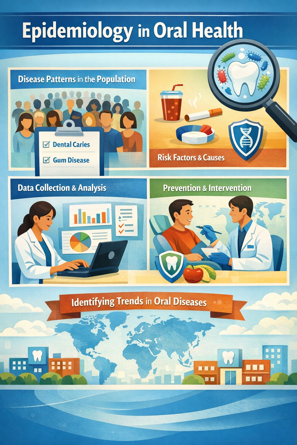 Epidemiology in oral health infographic