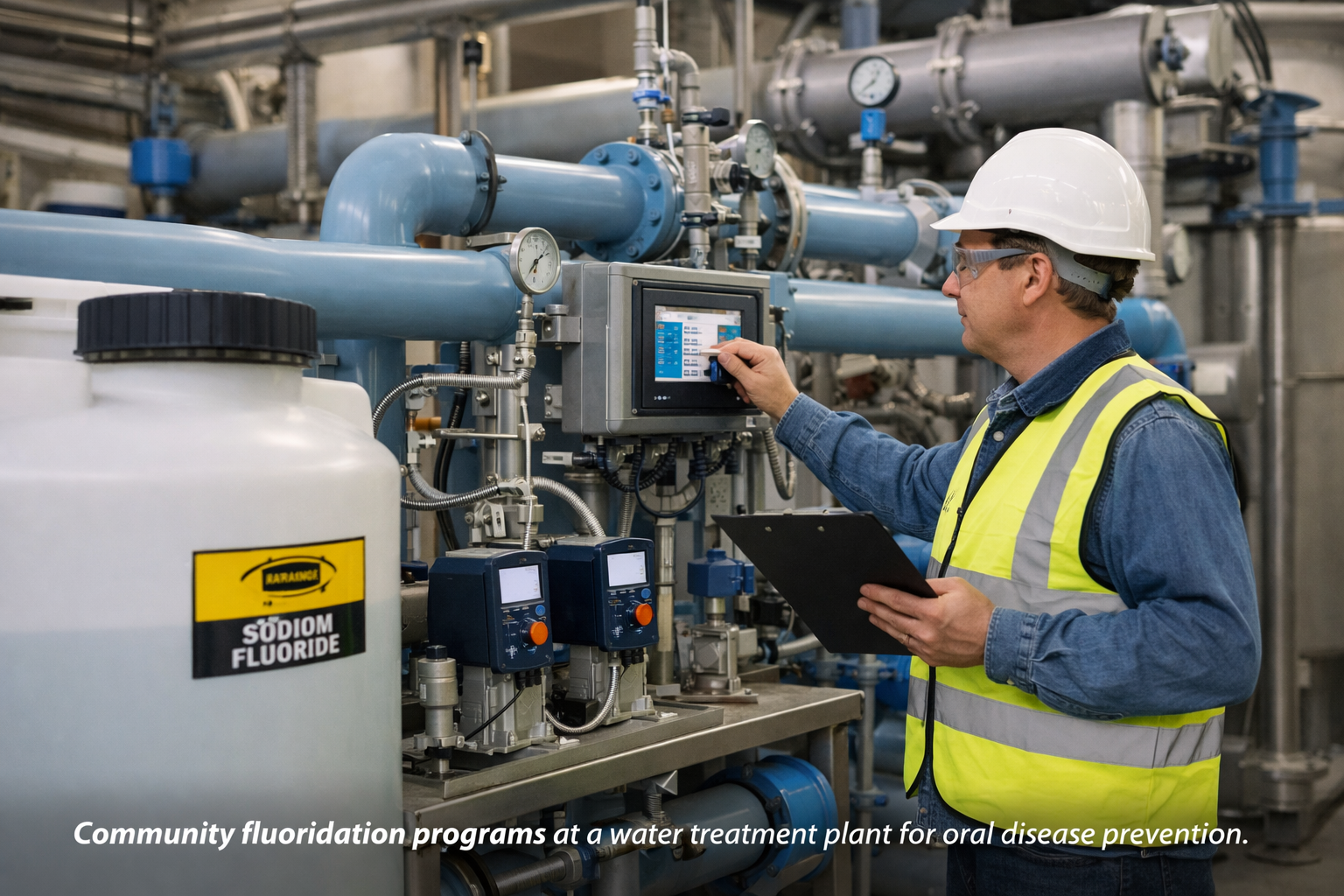 Monitoring fluoridation equipment in action